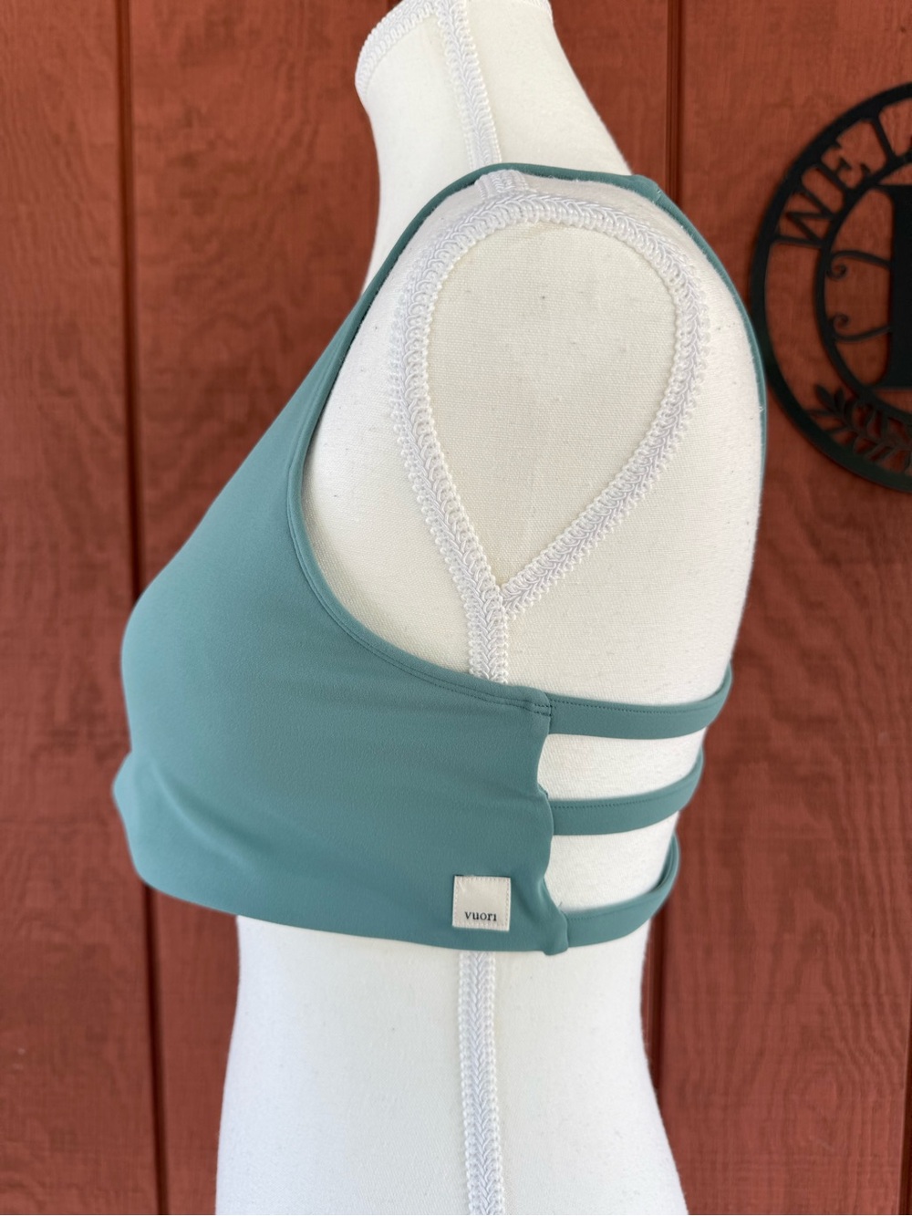 VUORI Yosemite Bra Agate Green Strappy Back Low Impact Sports Bra - Picture 5 of 8